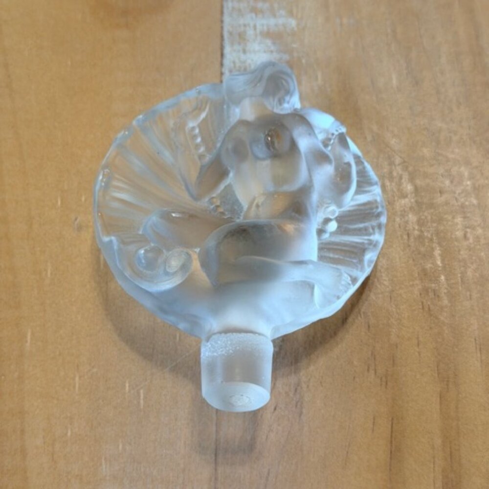 Female Nude Figure Perfume Stopper Frosted Glass Lalique Style